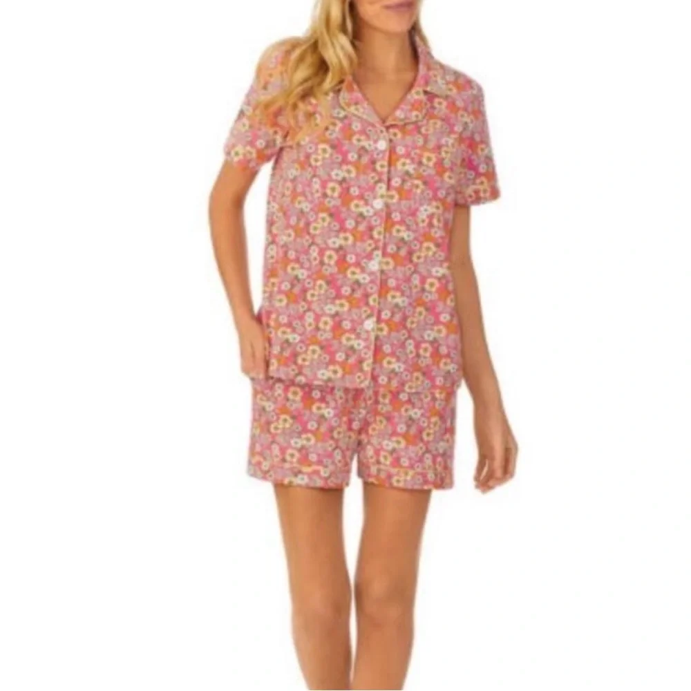 BEDHEAD RETRO FLORAL Short Sleeve Classic Shorty PJ Set, Medium (NWT) - Picture 3 of 15